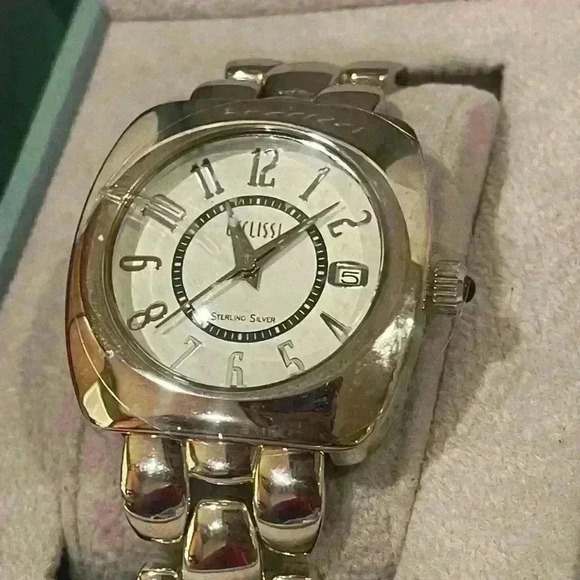 Accessories - NIB Ecclissi 925 Sterling Silver 32696 Quartz Watch 35mm White Dial